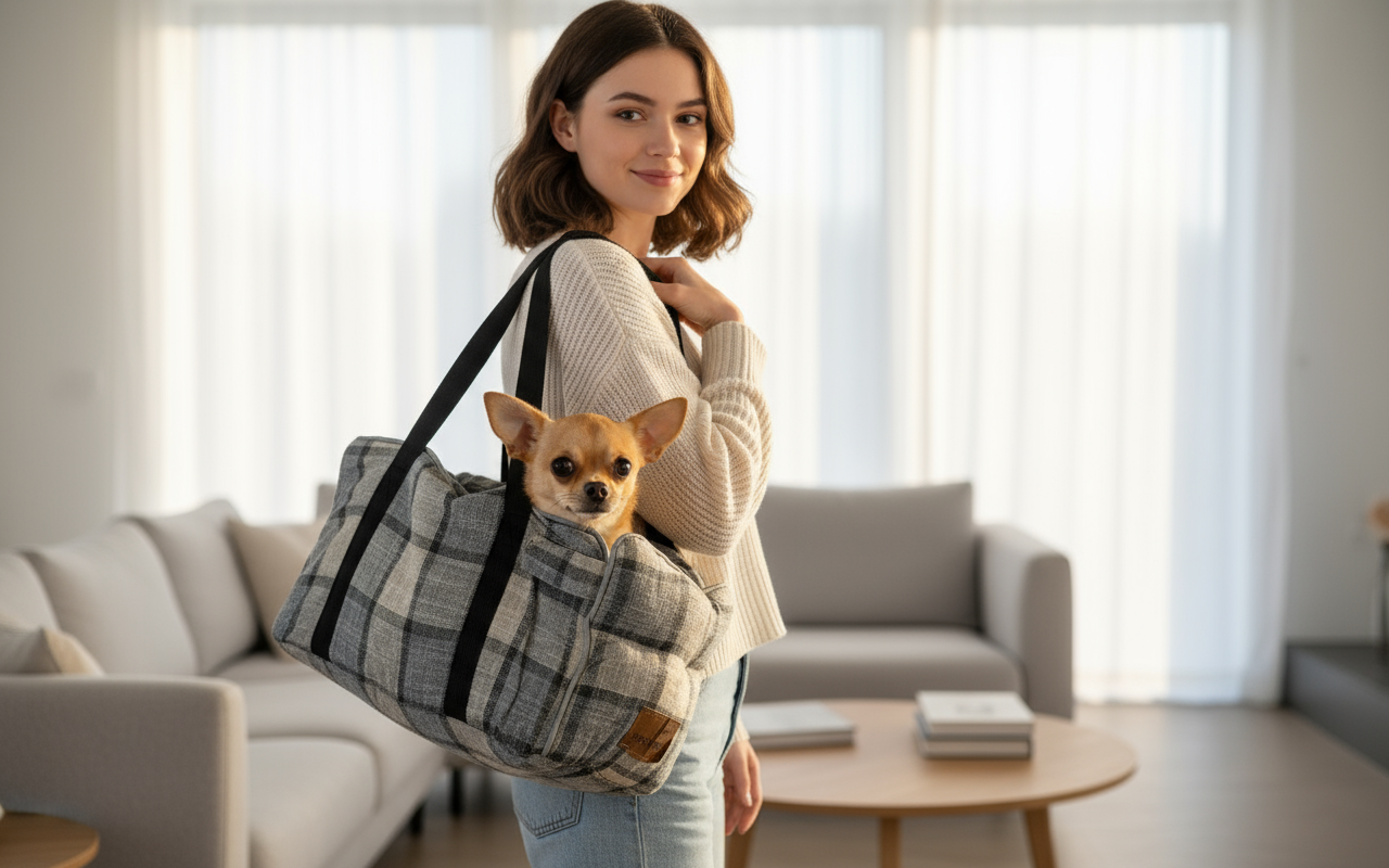 Pawfect Essentials™ Plaid Small Dog/Cat Carrier Bag Portable Lounger Pawfect Essentials™ Plaid Small Dog/Cat Carrier Bag Portable Lounger