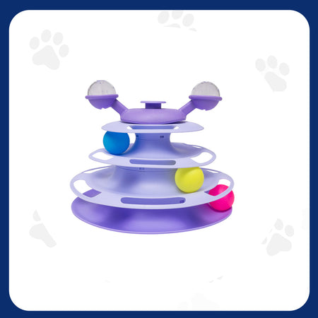 3-Tier Cat Ball Tower Track Toy