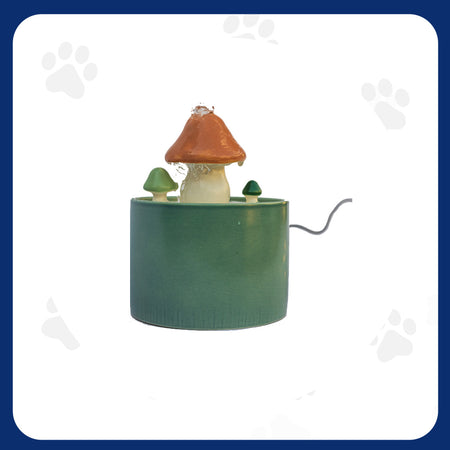 Ceramic Mushroom Pet Water Fountain with Filter & USB Pump