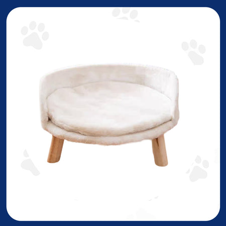 Pawfect Essentials™ Plush Pet Sofa Bed with Wooden Legs