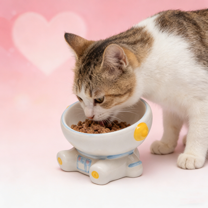 Pawfect Essentials™ AstroBites Bowl – Space-Themed Pet Feeder for Stellar Mealtimes (Blue)