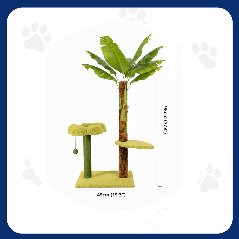 Pawfect Essentials™ Banana Tree Sissal & Plush Cat Scratch Post
