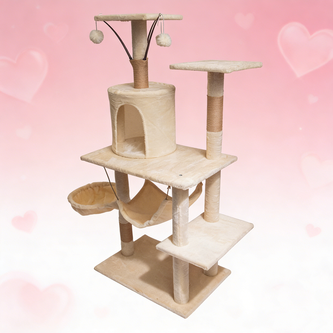 Pawfect Essentials™ Light Beige Plush Cat Tree