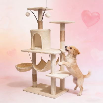 Pawfect Essentials™ Light Beige Plush Cat Tree