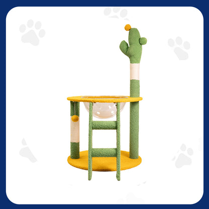 Pawfect Essentials™ Soft Plush Cactus Cat Scratch Post Play Center