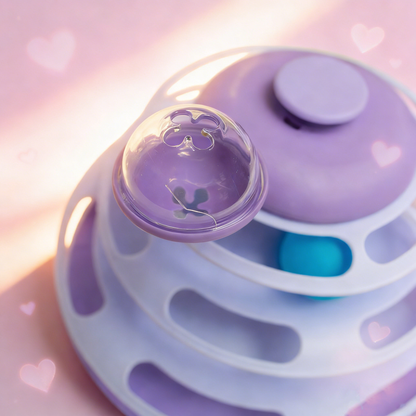 3-Tier Cat Ball Tower Track Toy