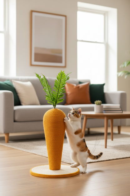 Pawfect Essentials™ Sisal Carrot Cat Scratch Post Tree Toy (M)