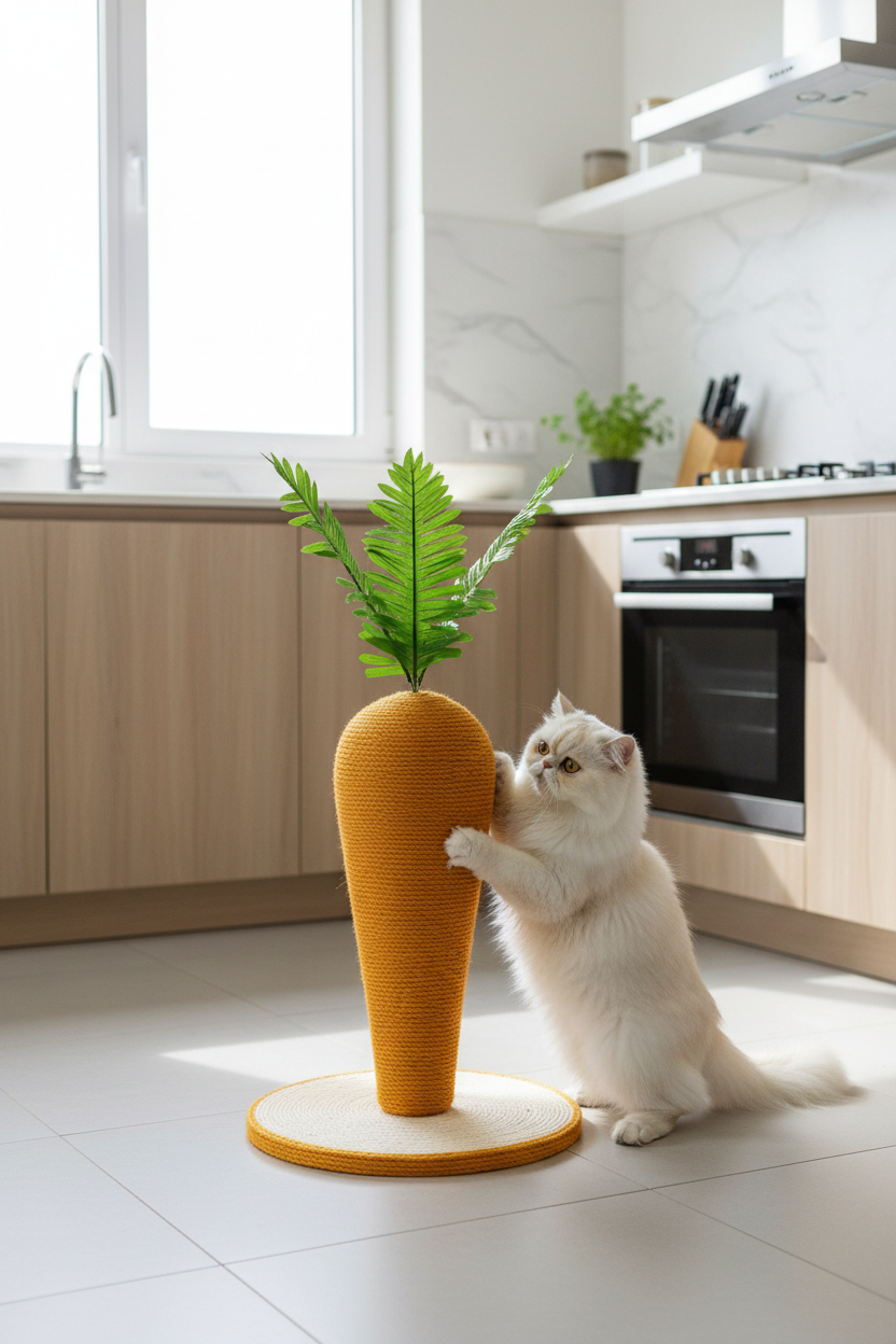 Pawfect Essentials™ Sisal Carrot Cat Scratch Post Tree Toy (L)