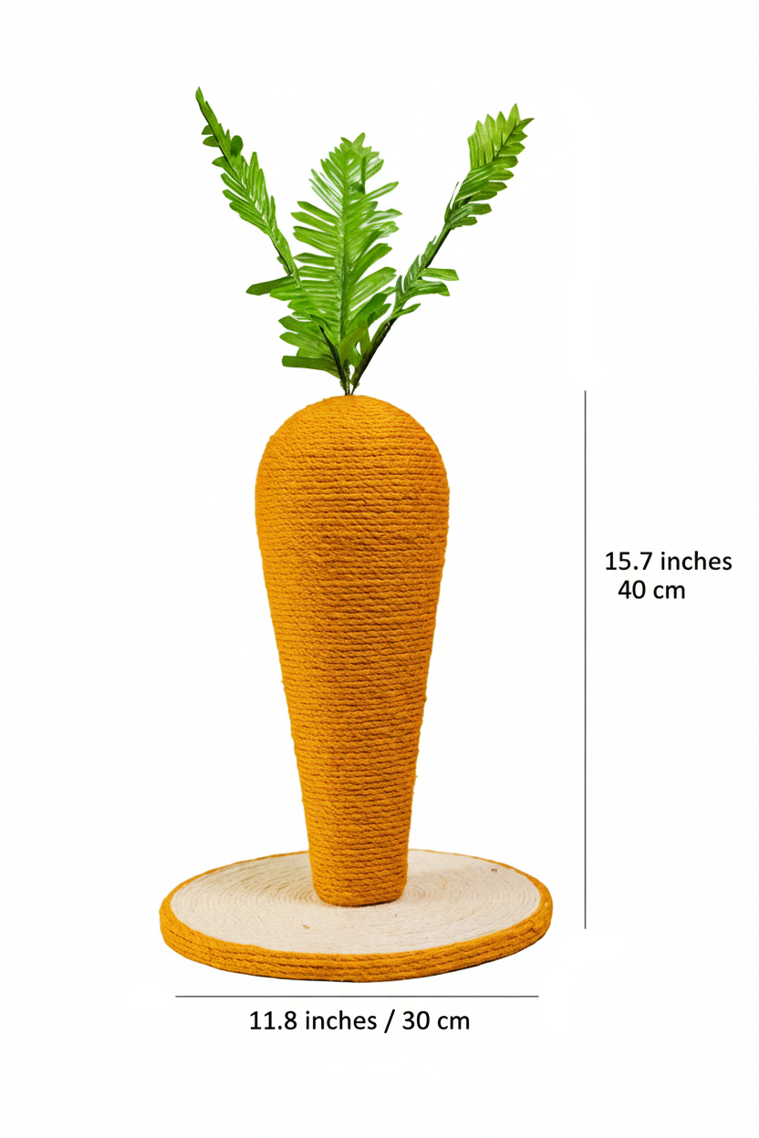 Pawfect Essentials™ Sisal Carrot Cat Scratch Post Tree Toy (L)