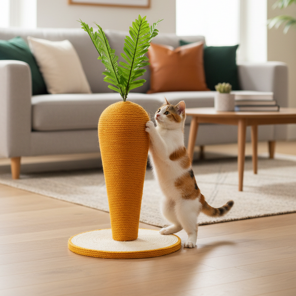 Pawfect Essentials™ Sisal Carrot Cat Scratch Post Tree Toy (M)