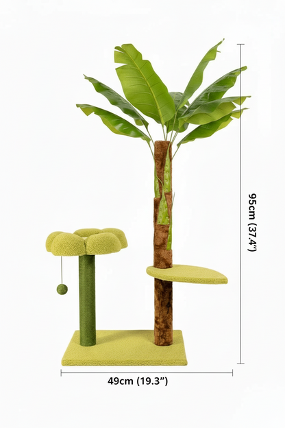 Pawfect Essentials™ Banana Tree Sissal & Plush Cat Scratch Post