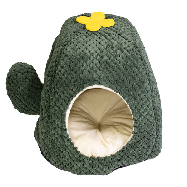 Pawfect Essentials™ Plush Cactus Theme Cat Bed