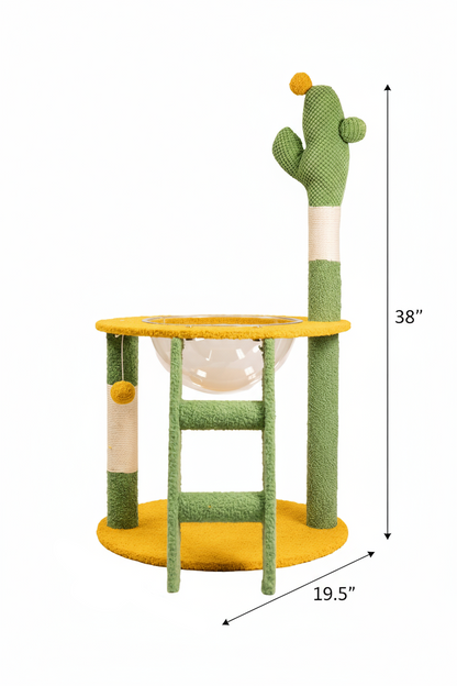 Pawfect Essentials™ Soft Plush Cactus Cat Scratch Post Play Center