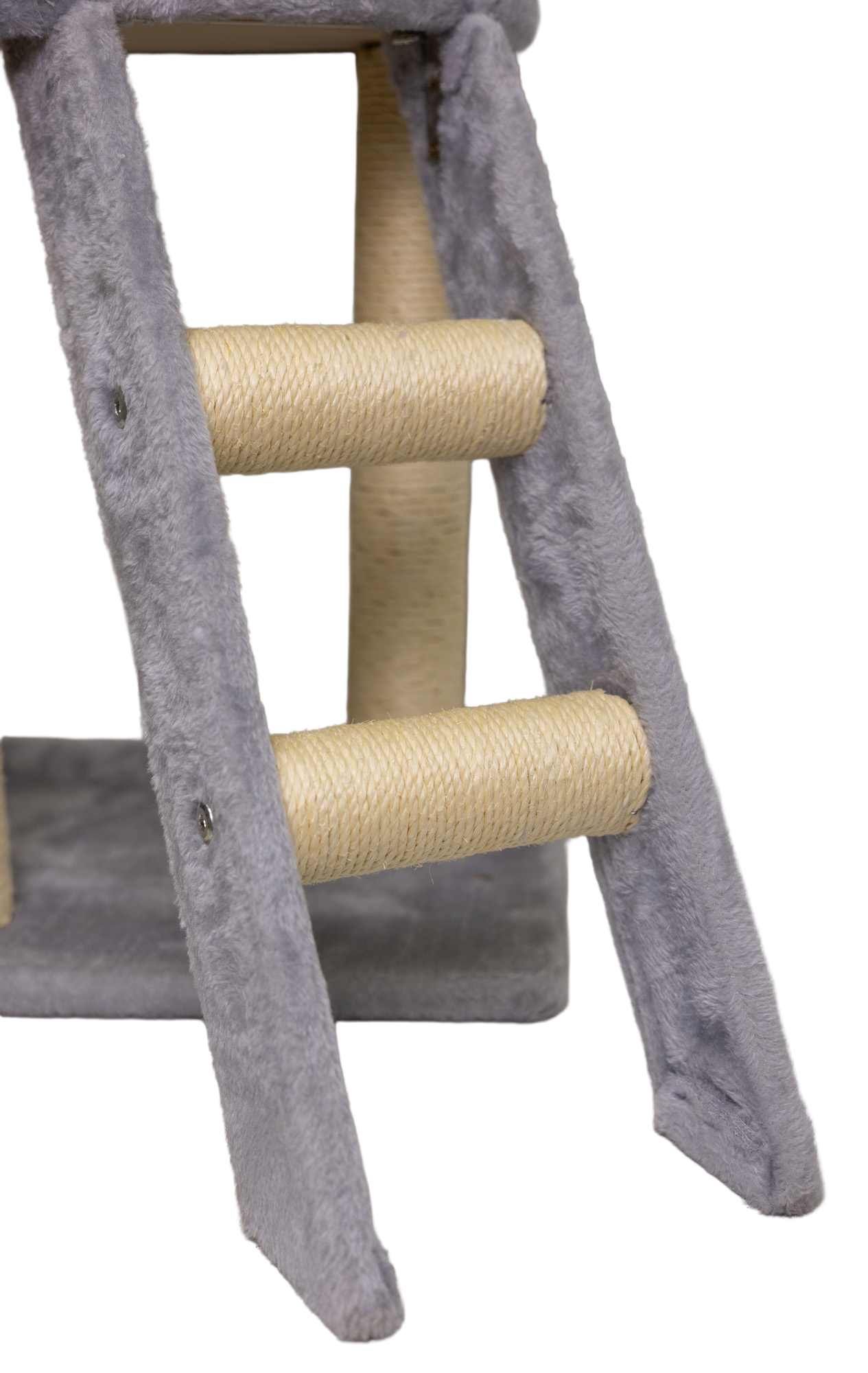Pawfect Essentials™ Beige/Silver Large Gray Plush Cat Tree