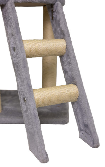 Pawfect Essentials™ Beige/Silver Large Gray Plush Cat Tree