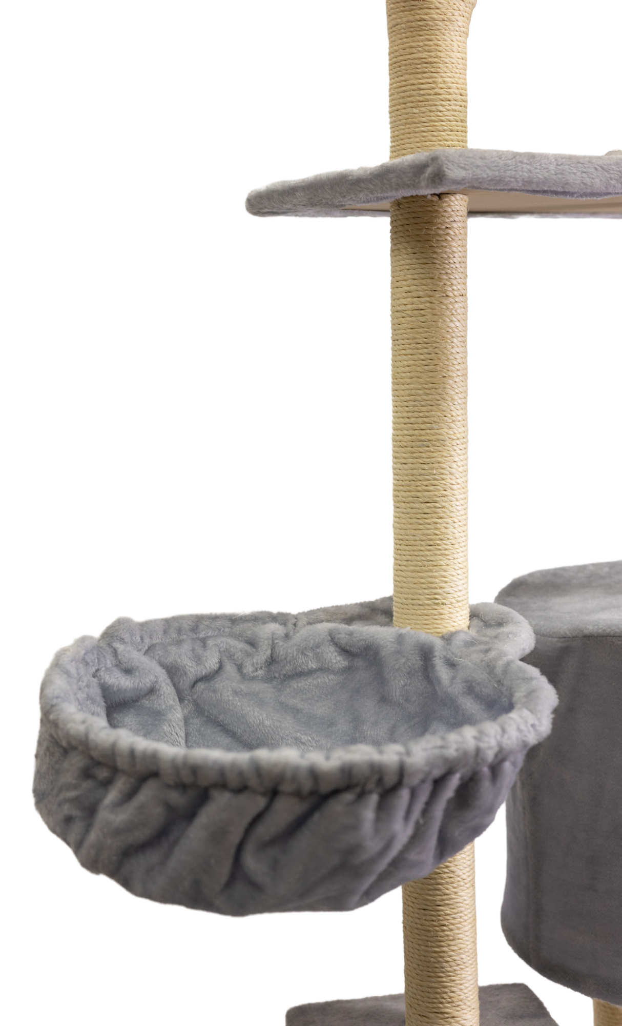 Pawfect Essentials™ Beige/Silver Large Gray Plush Cat Tree