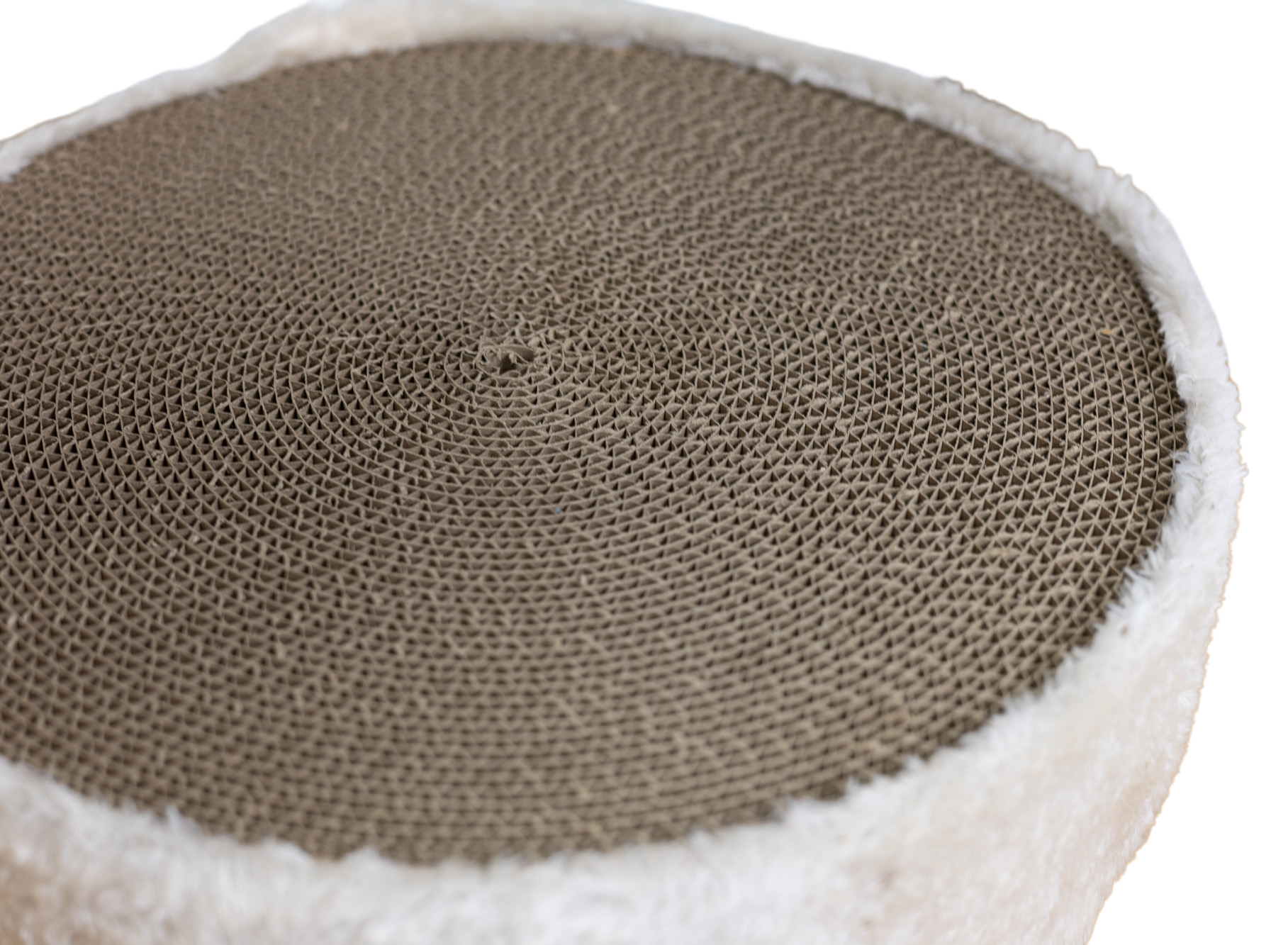 Pawfect Essentials™ Beige/Brown Sisal Cat Scratch Post with Peek-A-Boo Dish