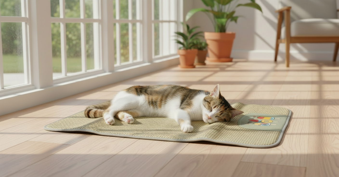 Pawfect Essentials™ Gray Woven Pattern Pet Cooling Mat Cat Dog (M)