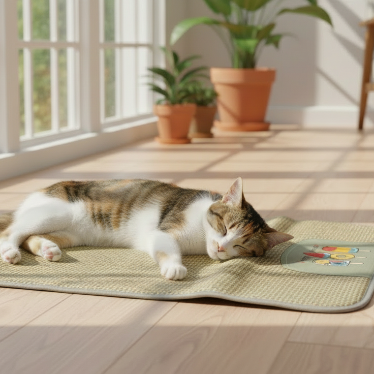 Pawfect Essentials™ Gray Woven Pattern Pet Cooling Mat Cat Dog (M)