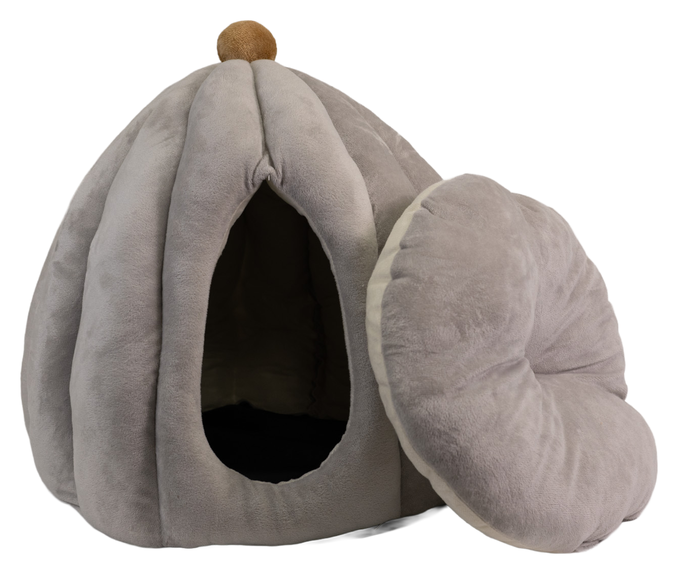 Pawfect Essentials™ Plush Pumpkin Gourd Pet Bed Hideaway for Cats