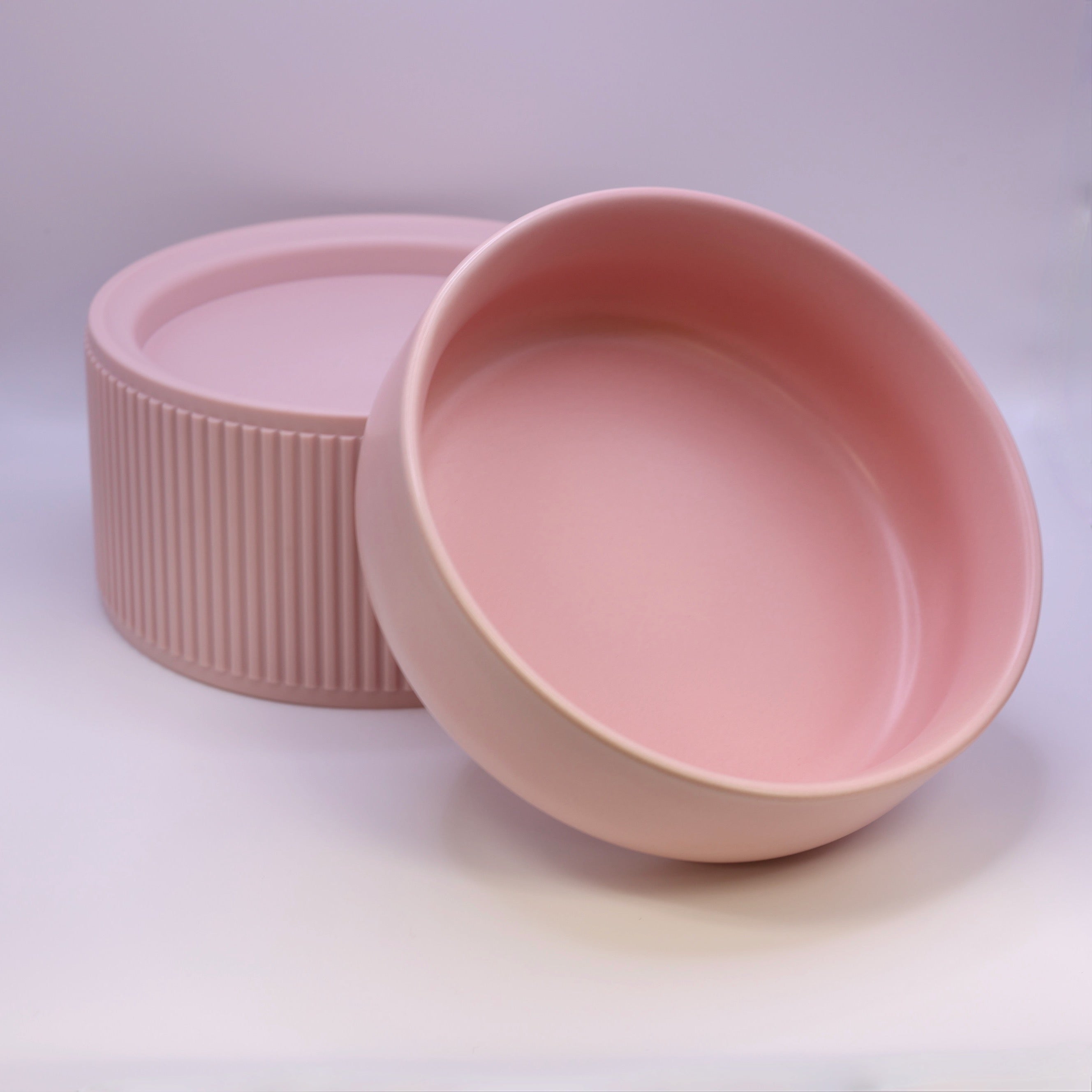 Pawfect Essentials™ Pink Ceramic Elevated Pet Bowl 2-pc (400ml)