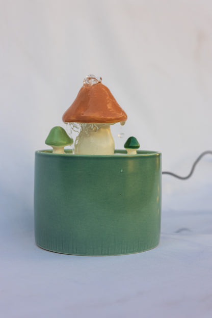 Ceramic Mushroom Pet Water Fountain with Filter & USB Pump