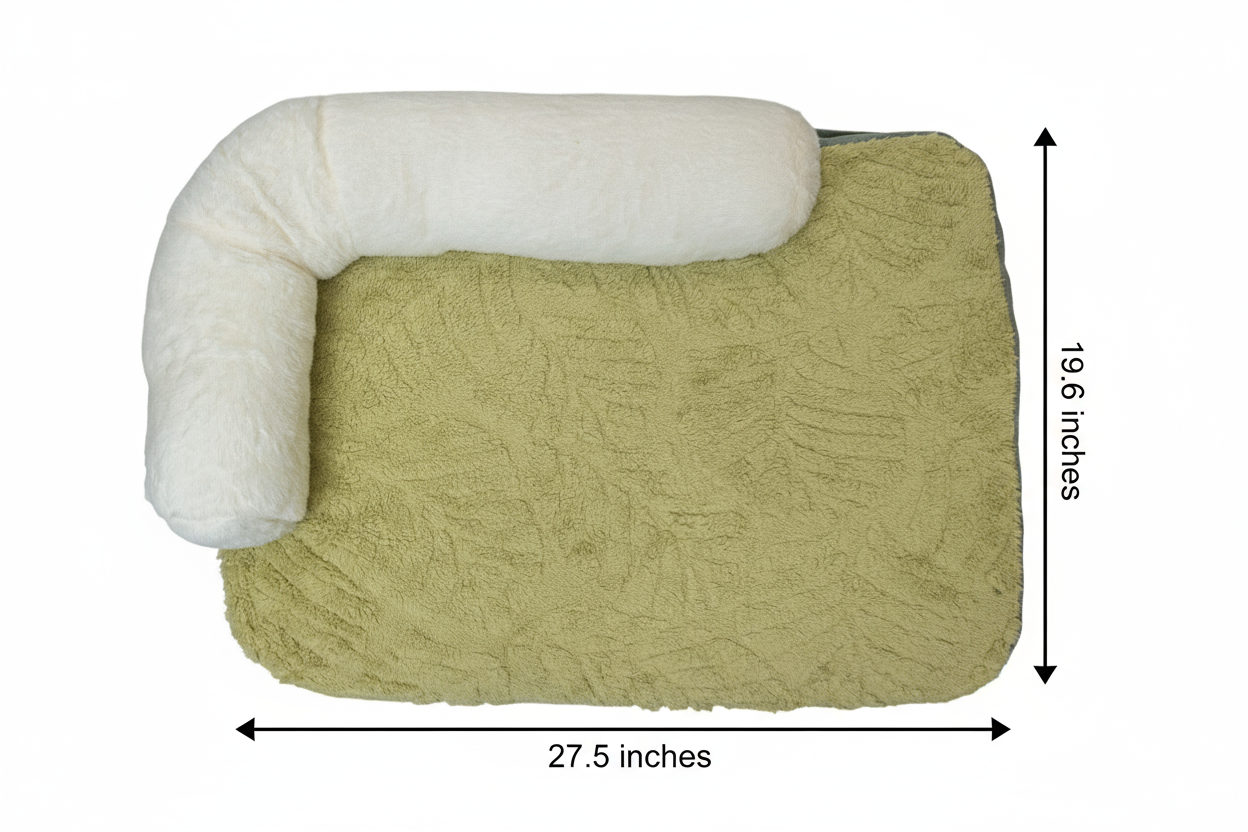 Pawfect Essentials™ Cozy Plush Green Pet Bed (L)