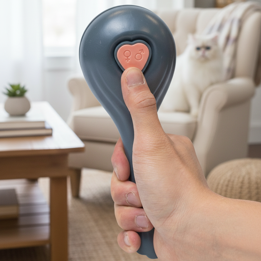 Easy Push & Release Deshedding Comb Brush for Cats & Dogs