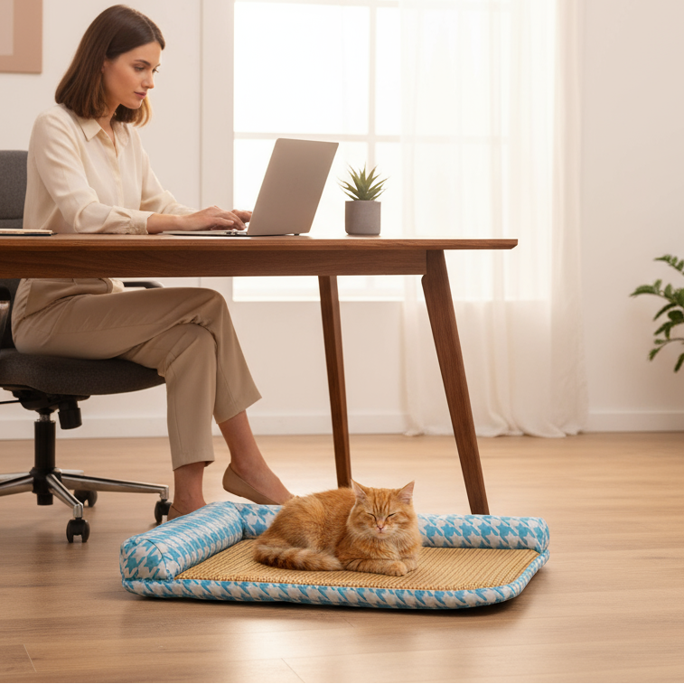 Pawfect Essentials™ Medium Pet Cooling Mat (Blue) Houndstooth