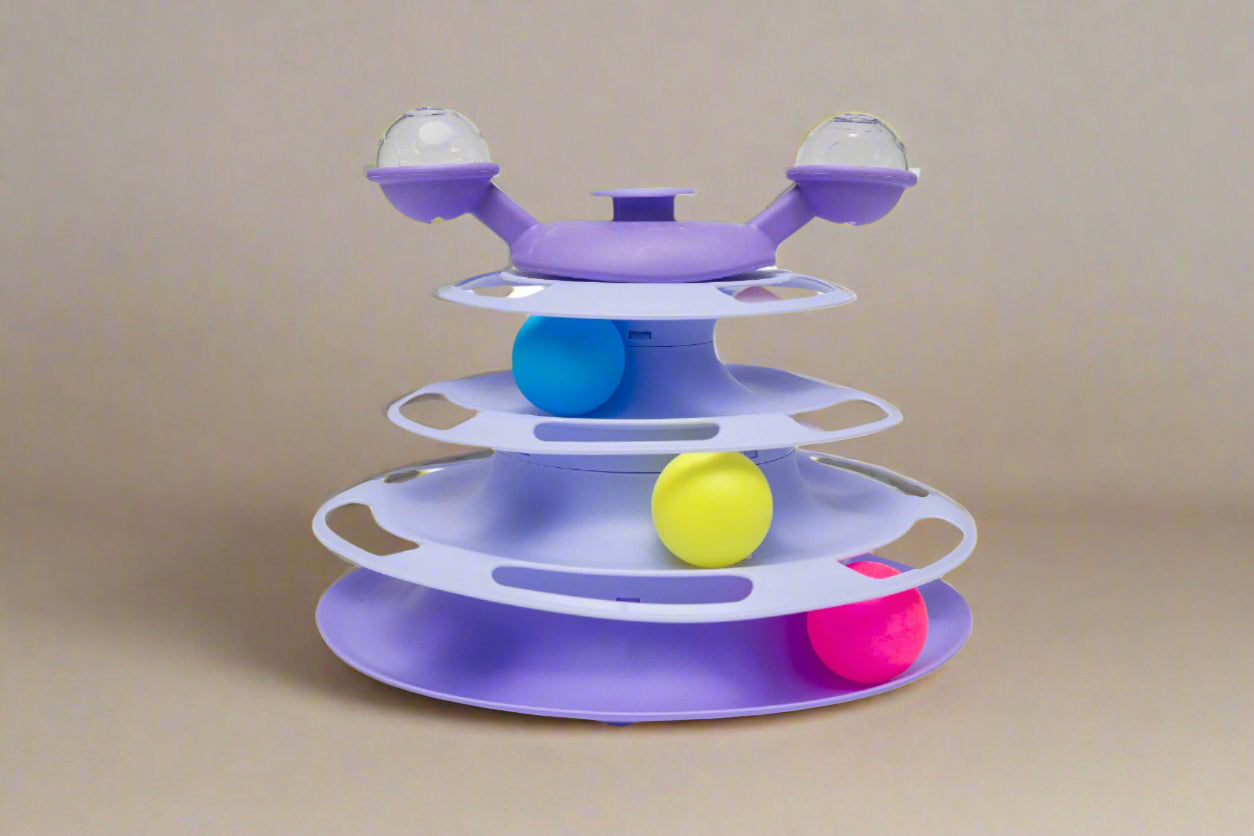 3-Tier Cat Ball Tower Track Toy