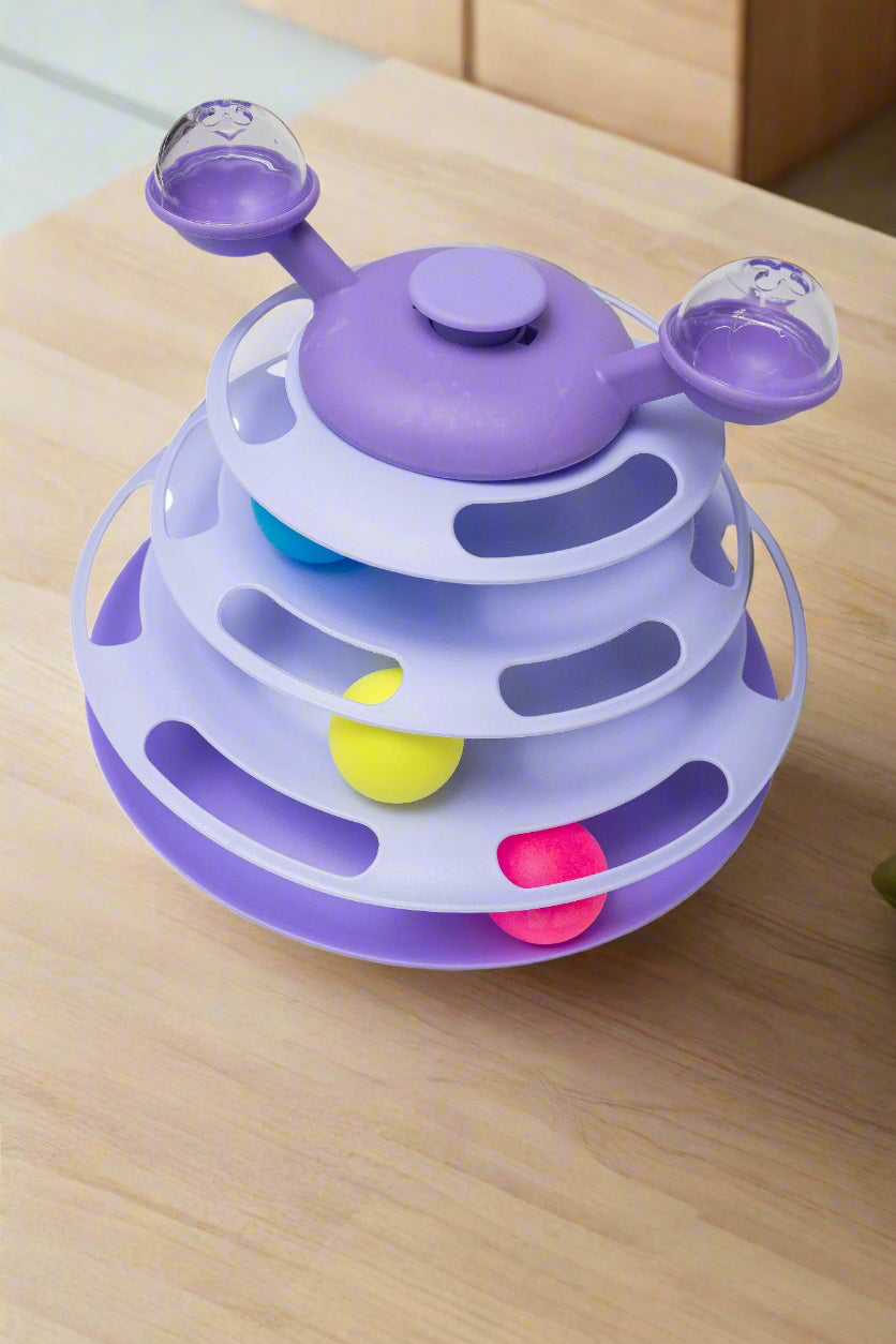 3-Tier Cat Ball Tower Track Toy