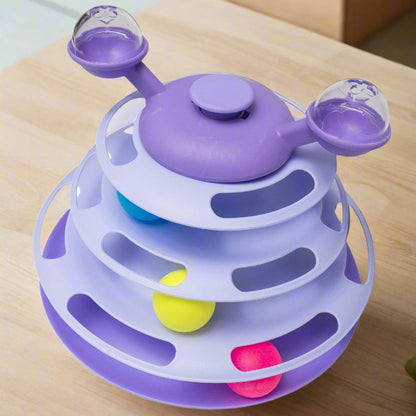 3-Tier Cat Ball Tower Track Toy