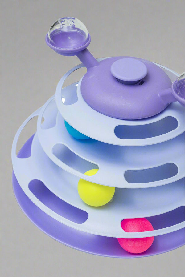 3-Tier Cat Ball Tower Track Toy