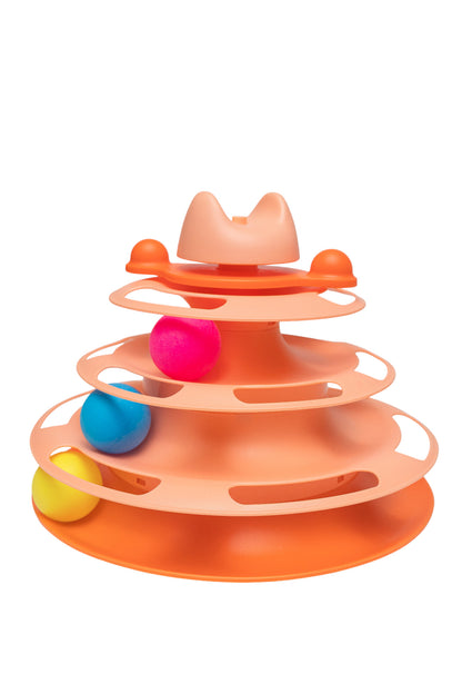 Pawfect Essentials™ 3-Tier Cat Ball Tower - Chase & Swat Playground (Orange 1)