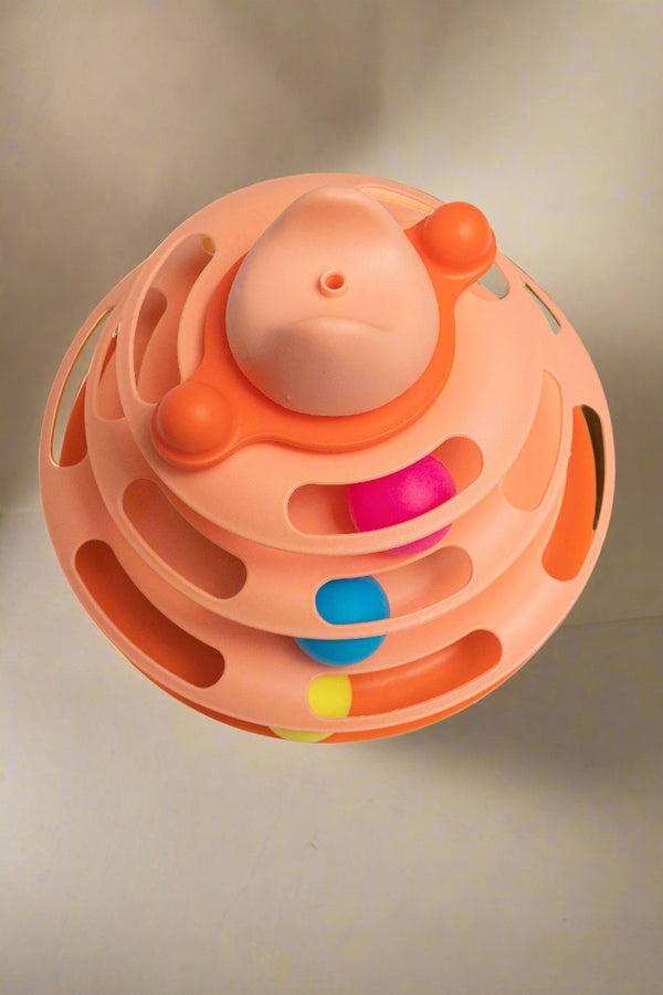Pawfect Essentials™ 3-Tier Cat Ball Tower - Chase & Swat Playground (Orange 1)