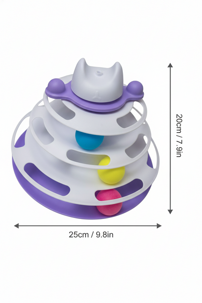 Pawfect Essentials™ 3-Tier Cat Ball Tower - Chase & Swat Playground (Purple 2)