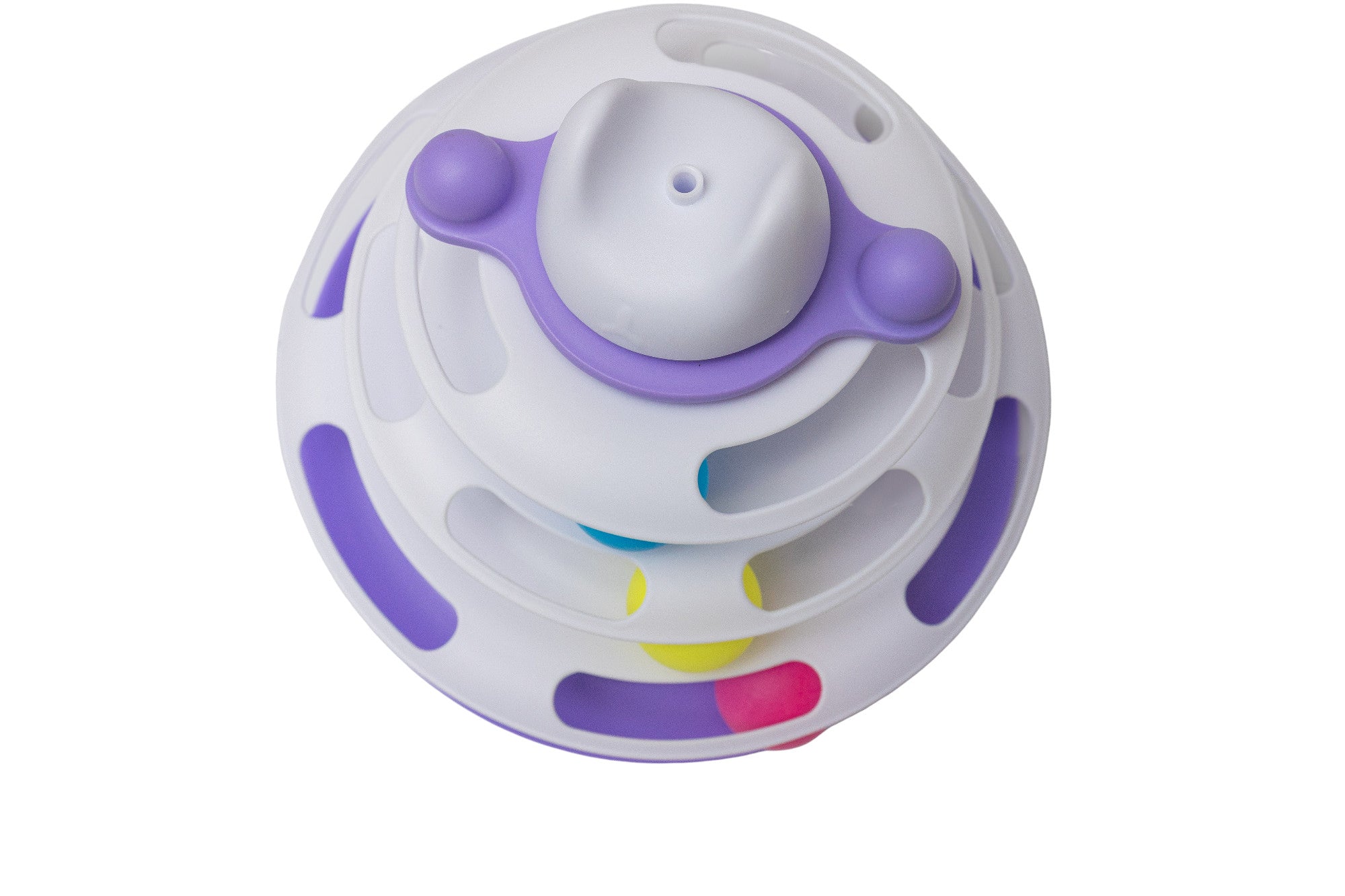 Pawfect Essentials™ 3-Tier Cat Ball Tower - Ultimate Chase & Swat Playground (Purple 2)
