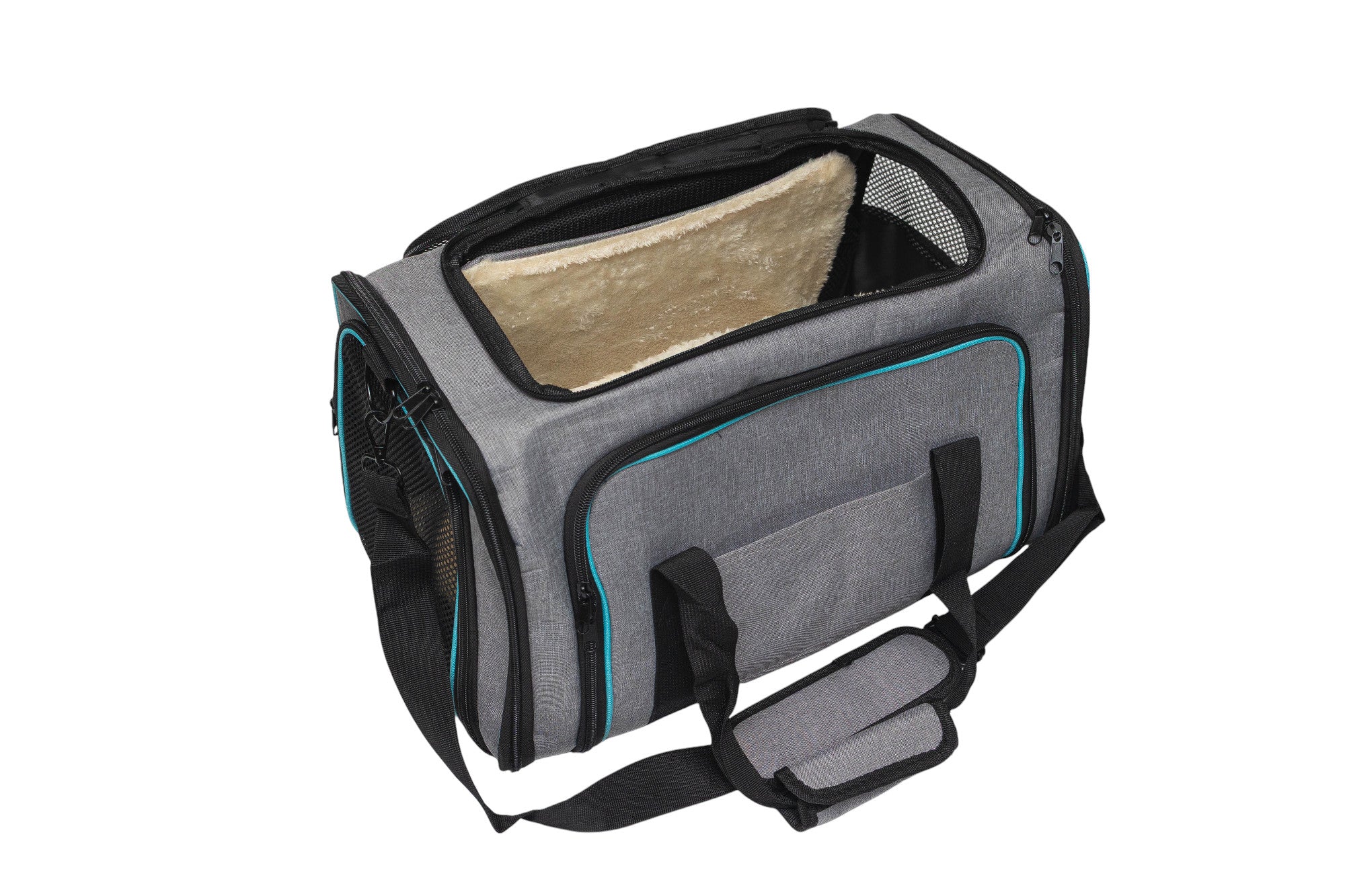 Pawfect Essentials™ SoftPaws Carrier – Cozy Soft-Sided Travel Bag for Cats (Grey)