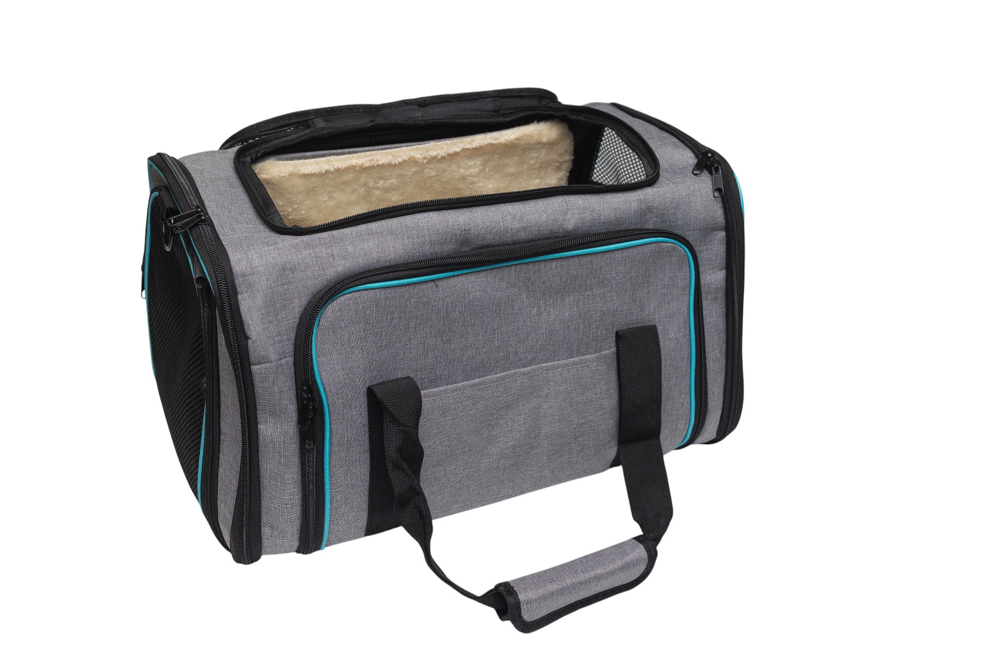 Pawfect Essentials™ SoftPaws Carrier – Cozy Soft-Sided Travel Bag for Cats (Grey)
