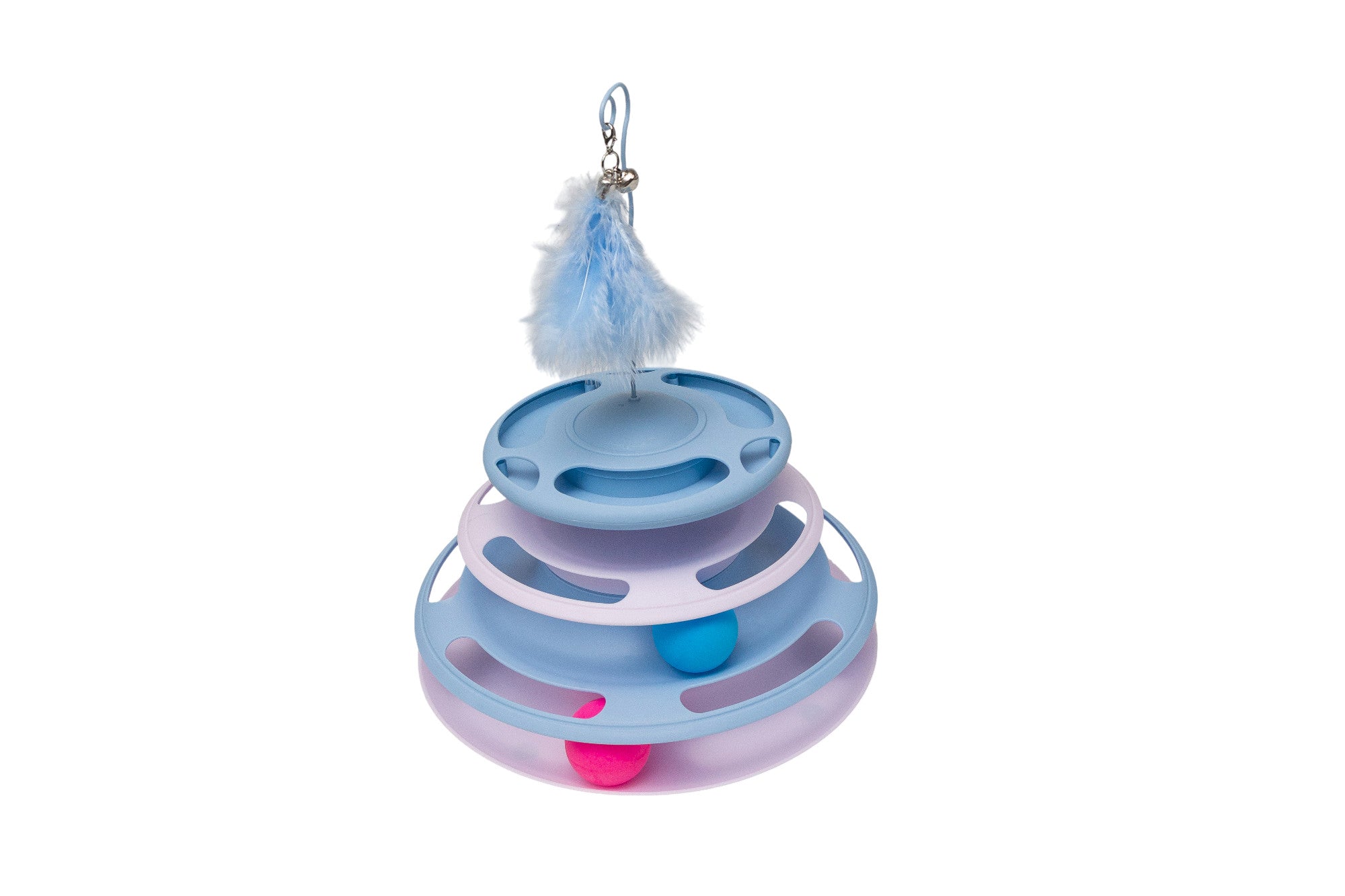 Pawfect Essentials™ 3-Tier ChaseTower + Teaser Wand – Interactive Bat & Swat Combo for Playful Cats (Blue 1)