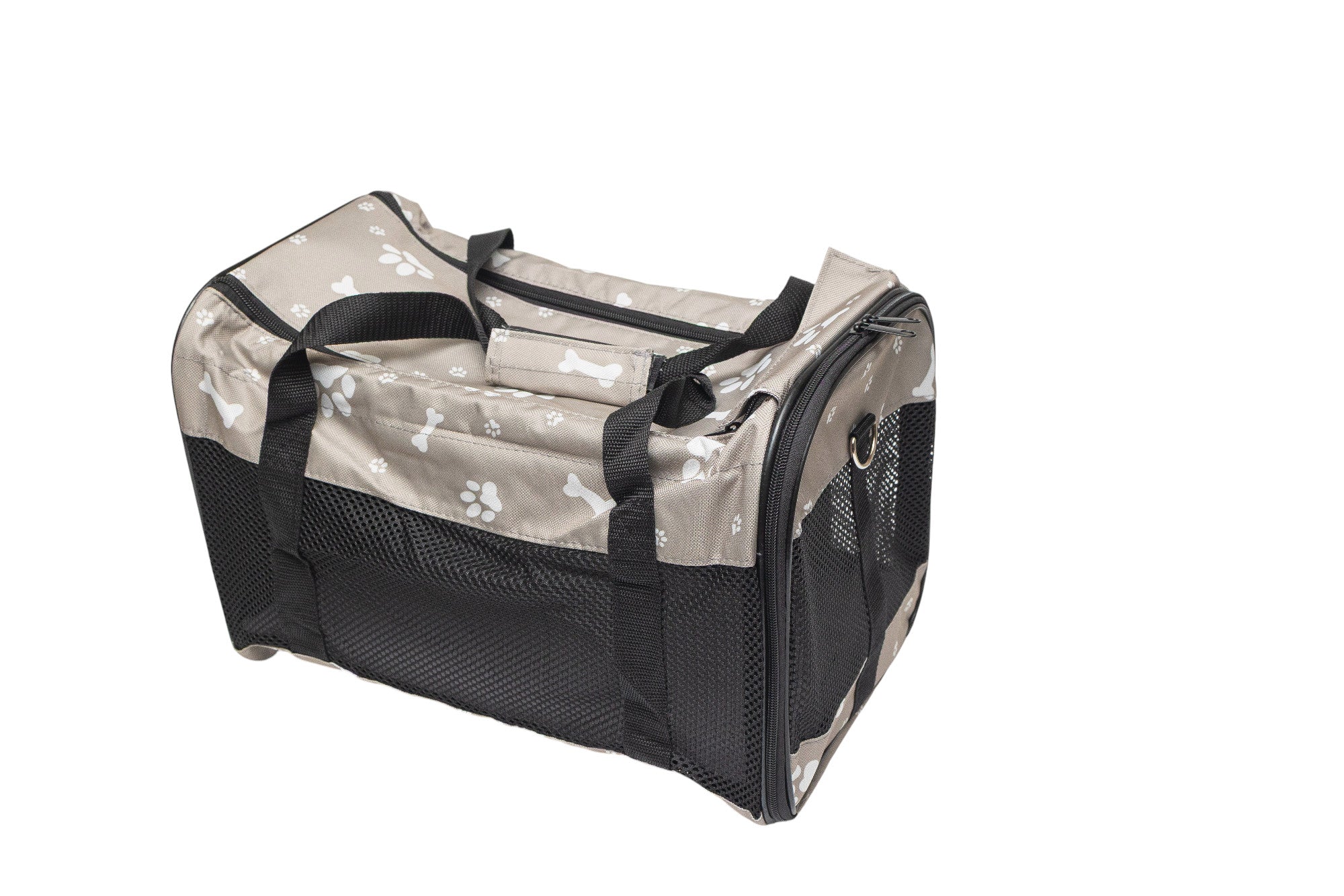 Pawfect Essentials™ CozyBone Carrier - Plush Travel Den for Paws on the Go (Grey w/ Bone)
