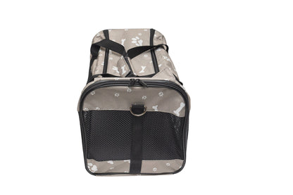Pawfect Essentials™ CozyBone Carrier - Plush Travel Den for Paws on the Go (Grey w/ Bone)