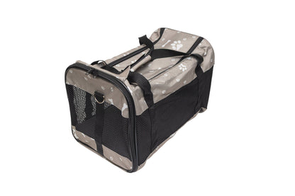 Pawfect Essentials™ CozyBone Carrier - Plush Travel Den for Paws on the Go (Grey w/ Bone)
