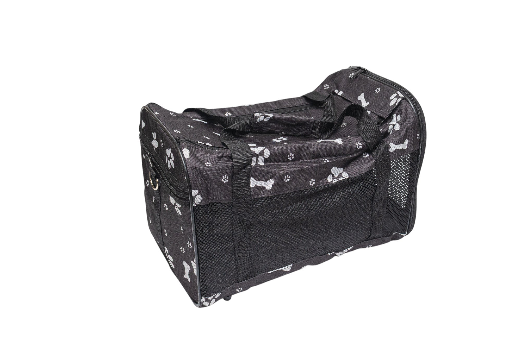 Pawfect Essentials™ CozyBone Carrier - Plush Travel Den for Paws on the Go (Black w/ Bone)