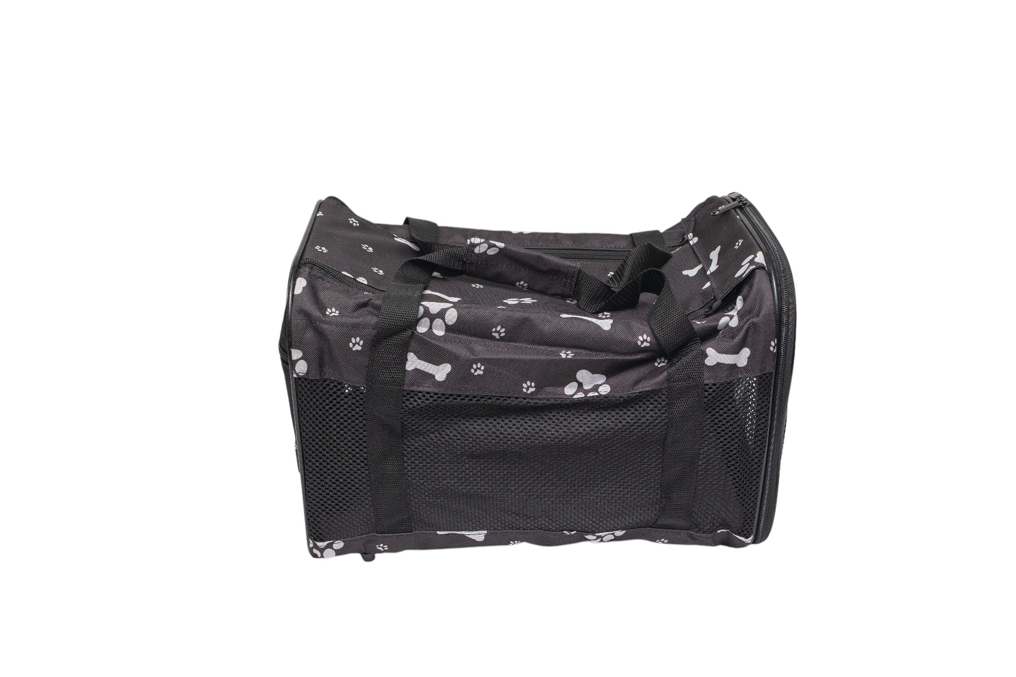 Pawfect Essentials™ CozyBone Carrier - Plush Travel Den for Paws on the Go (Black w/ Bone)