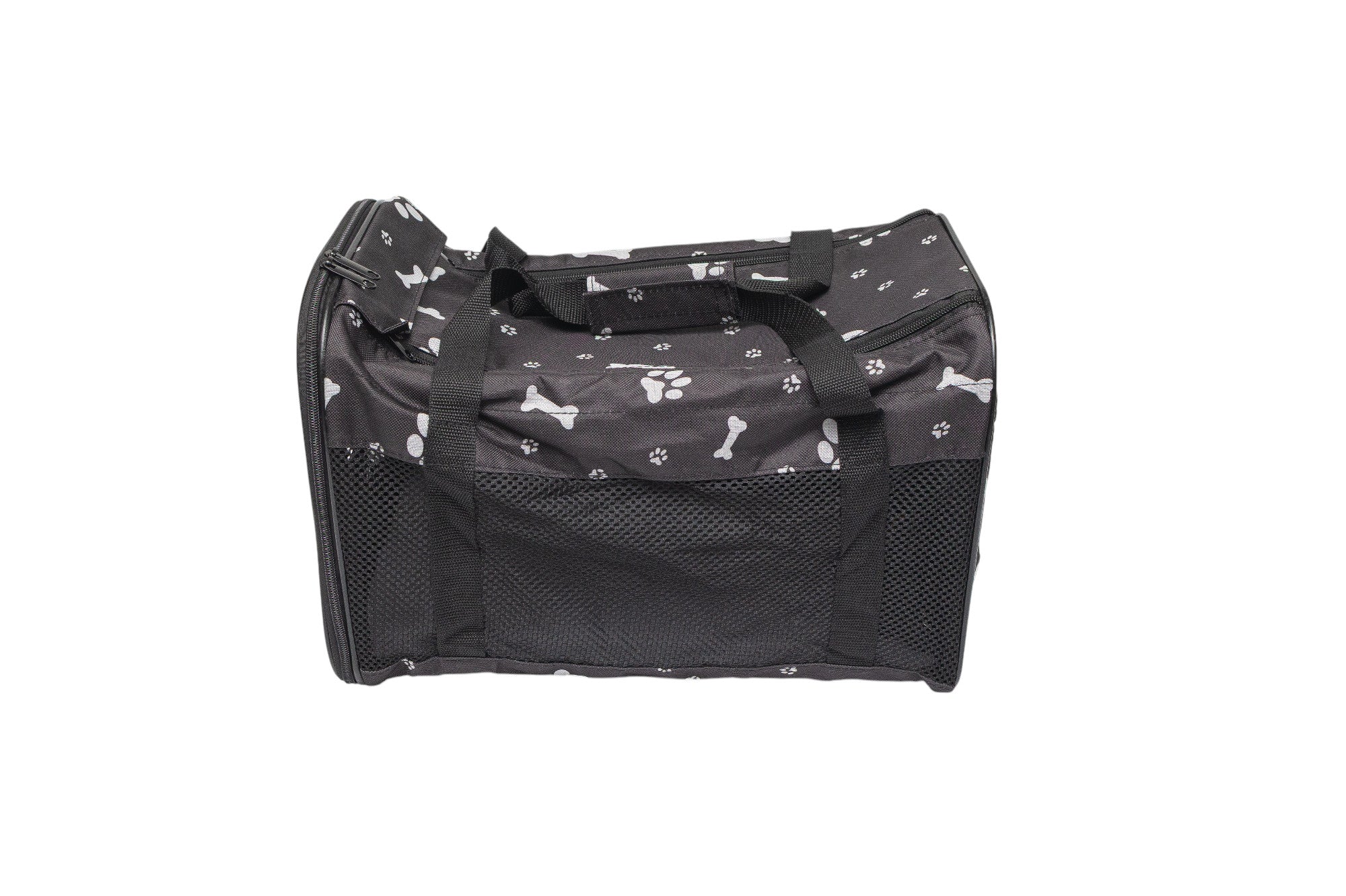 Pawfect Essentials™ CozyBone Carrier - Plush Travel Den for Paws on the Go (Black w/ Bone)