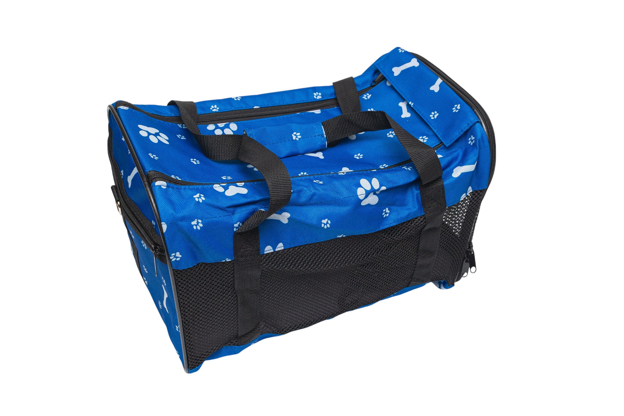 Pawfect Essentials™ CozyBone Carrier - Plush Travel Den for Paws on the Go (Blue w/ Bone)