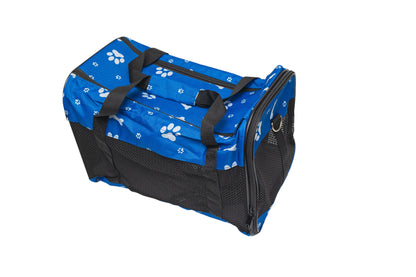 Pawfect Essentials™ CozyBone Carrier - Plush Travel Den for Paws on the Go (Blue w/ Bone)