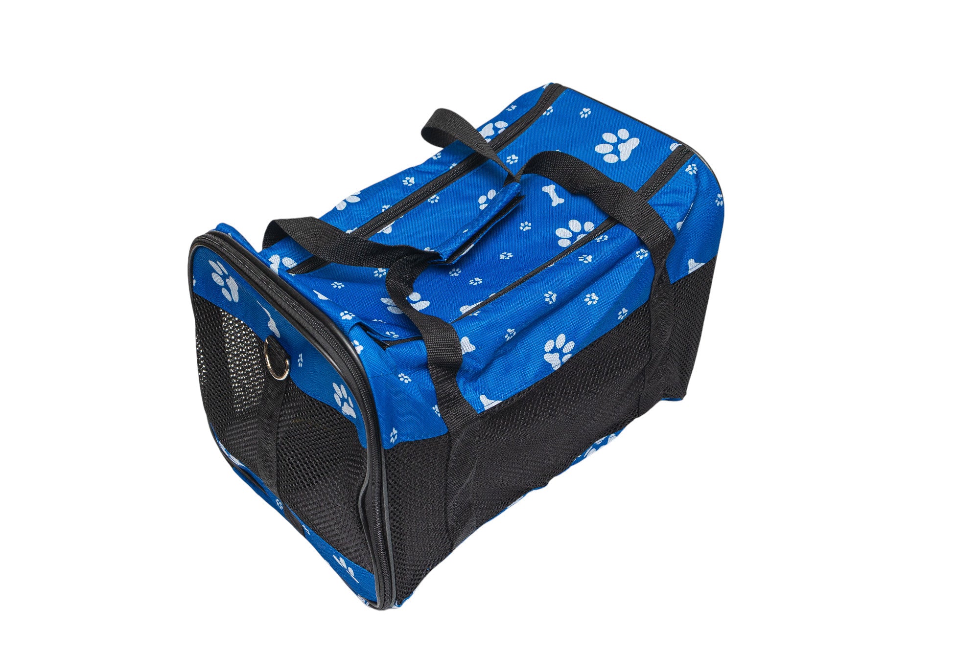 Pawfect Essentials™ CozyBone Carrier - Plush Travel Den for Paws on the Go (Blue w/ Bone)