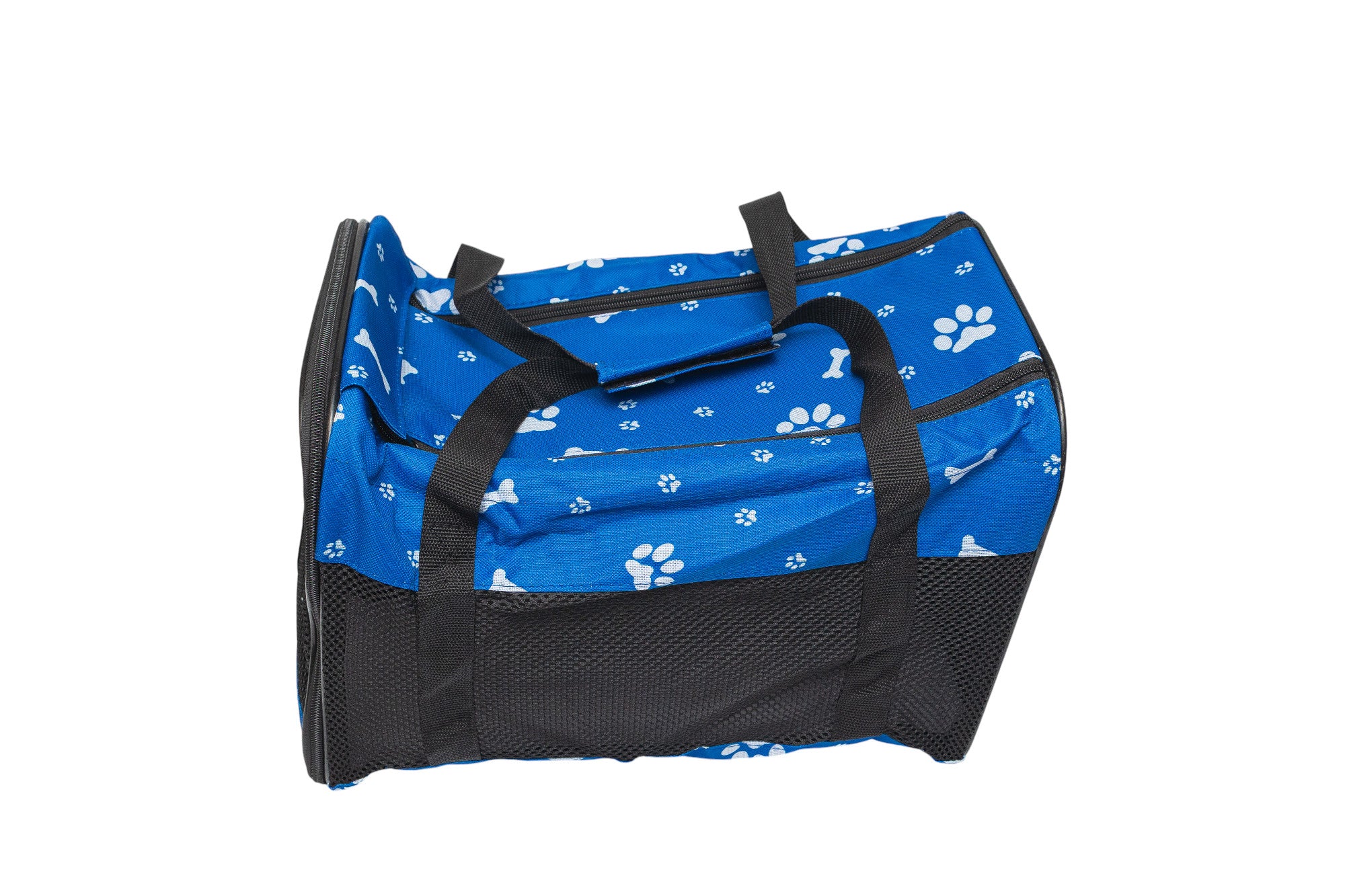 Pawfect Essentials™ CozyBone Carrier - Plush Travel Den for Paws on the Go (Blue w/ Bone)